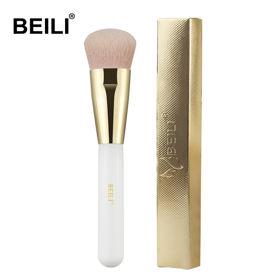 BEILI жемчужно белый Профессиональные кисти для макияжа Смешивание золотых глаз