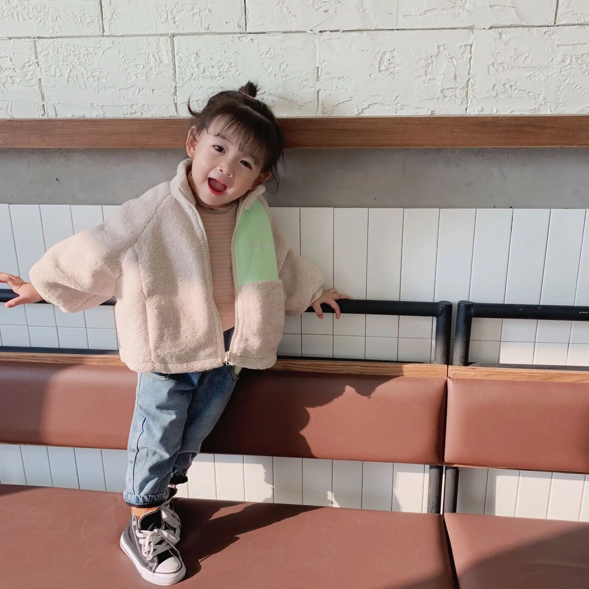 Зимнее Детское пальто Новое поступление утепленная свободная универсальная