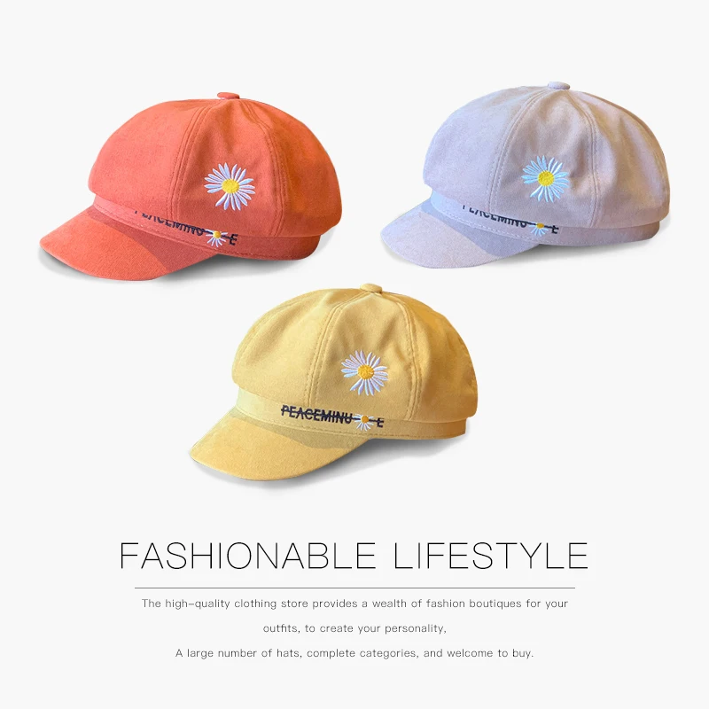 Маленькая шляпа с ромашками и цветами Женская Корейская версия весенне-осеннего