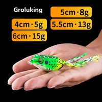 15g 13g 8g 5g soft frog lure artificial fishing lure bait with double hook topwater ray tail frog