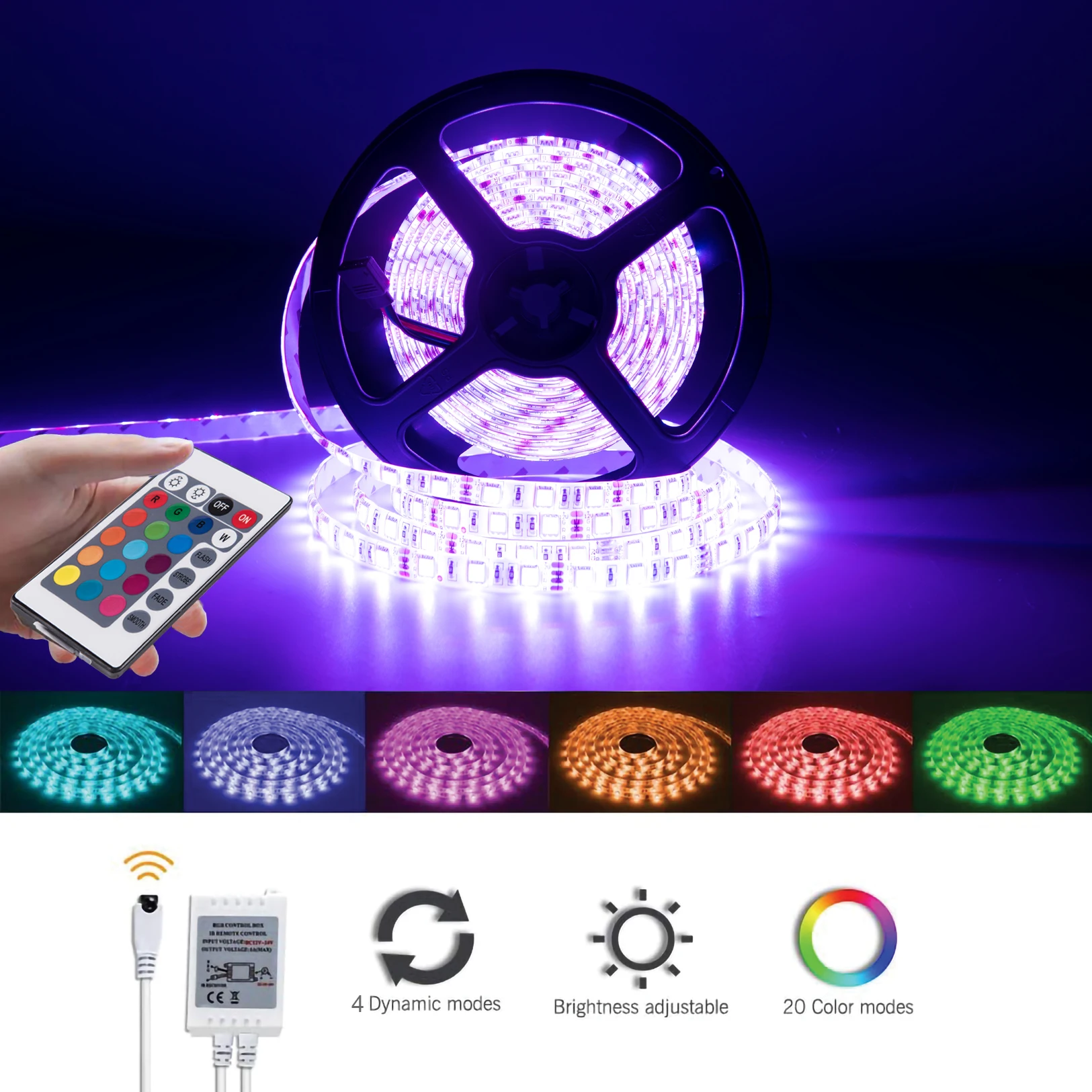 2 шт. светодиодный светильник 5 м SMD 5050 RGB и один гибкий Водонепроницаемый 300