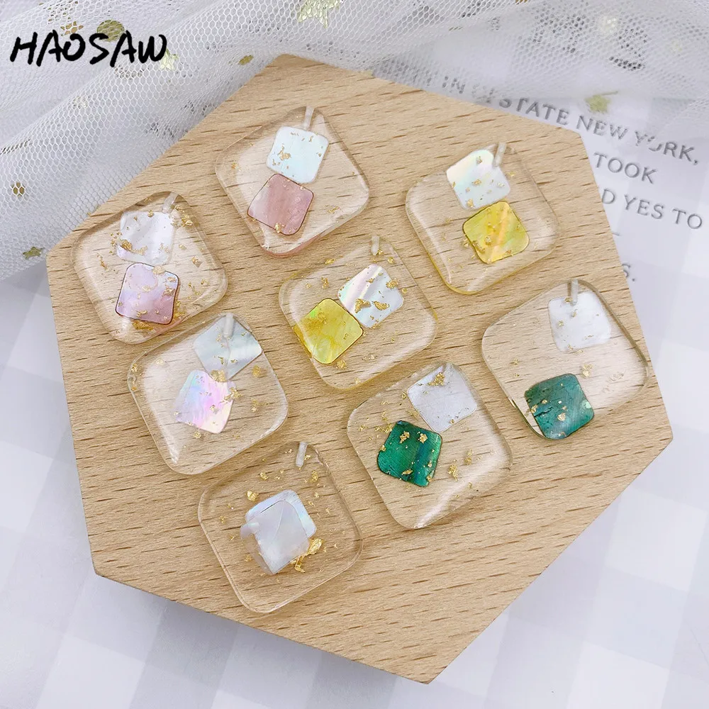 HAOSAW 24*24 мм 4 шт./лот золотой блеск/смоляная палочка/Настоящие