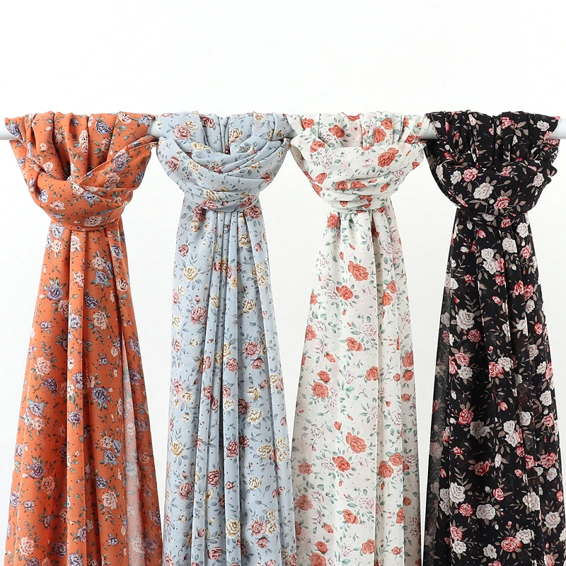 Женский мягкий цветочный мусульманский шифон фотообои новый дизайн |