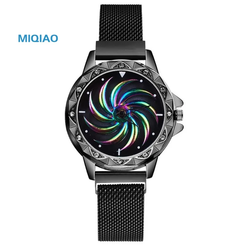 Часы женские кварцевые с сетчатым браслетом из нержавеющей стали под розовое