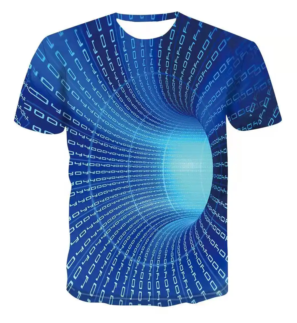 

Foreign trade new 3DT shirt digital printing color lightning cool short-sleeved summer round neck short-sleeved top wholesale