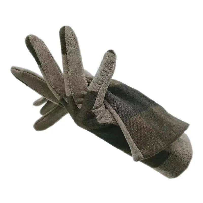 

Gloves winter ladies wrist fashion beige suede AB version gloves new sports driving riding work ladies warm plaid 2021-Ab00010