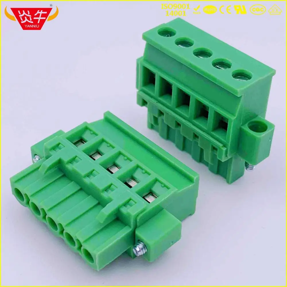 2EDGKAM-5.0-5P KF2EDGKAM-5.0-2P женский 2EDGKAM 5,0 мм 2PIN с фланцем PCB разъем плагин клеммные блоки MVSTBW 2,5/2-ST 1835478 PHOENIX - Цвет: 2EDGKAM-5.0-5P