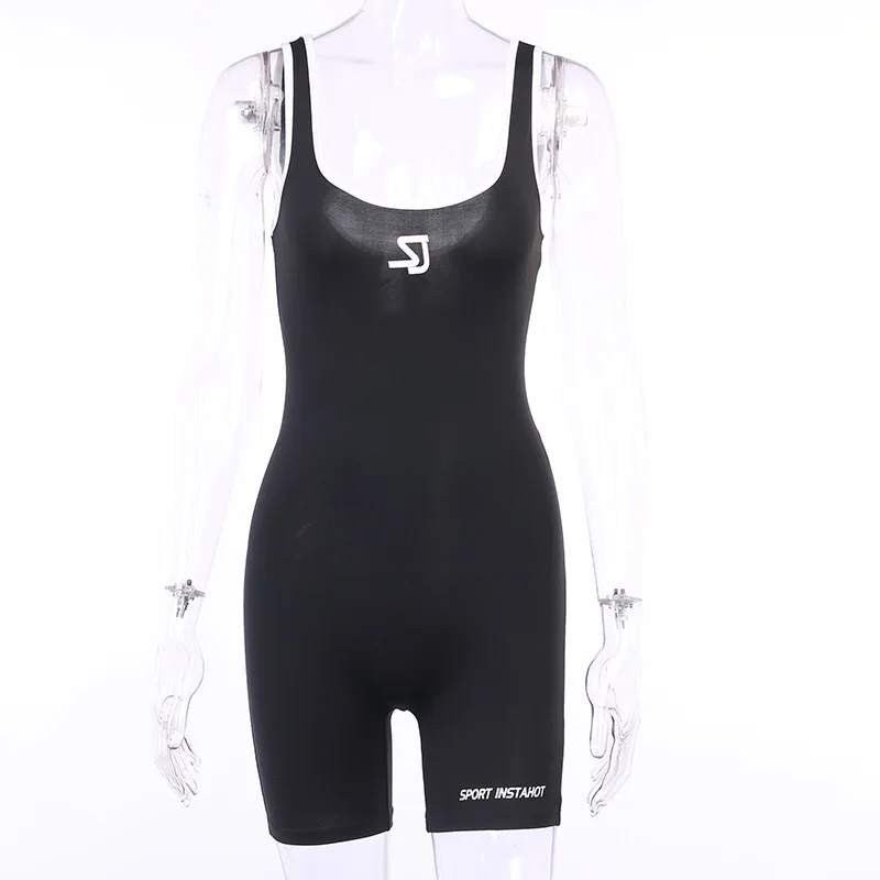 

2020 Summer Women Sexy Bodycon Slim Playsuit Strapless Letter Printing Sexy Rompers Bodycon Bodysuit Casual Jumpsuits Style