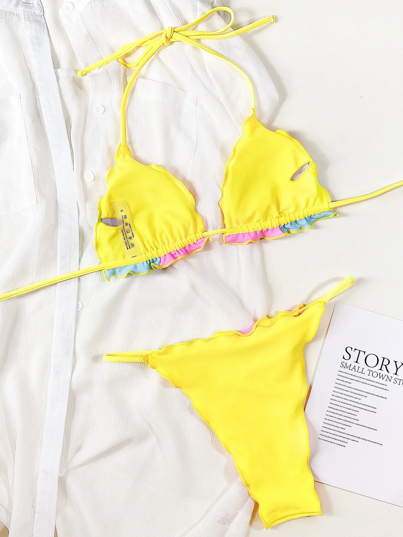 

Multicolor Split Patchwork Push-up Sexy Beach Ladies 2021 Swimwear Brazilian Bikini Bikini Suit Mujer