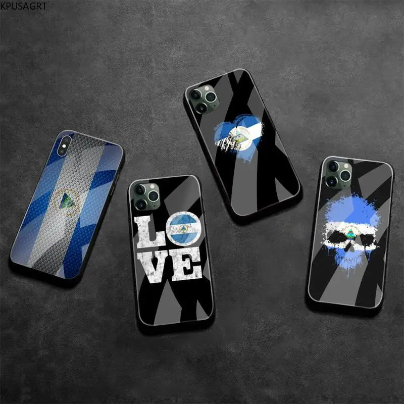 Чехол для телефона KPUSAGRT nicaragra flag DIY чехол из закаленного стекла iPhone 11 Pro XR XS MAX 8X7 6S 6