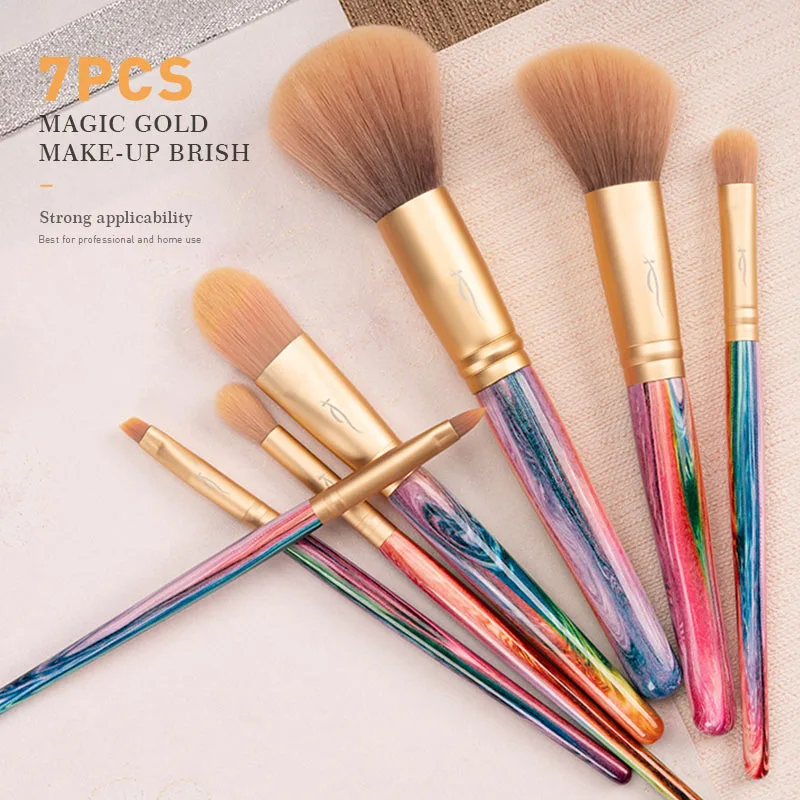 

Women's Eye Makeup Brushes Sets Colorful Gold Cosmetics Eye Shadow Eyeliner Lip Eyebrow Brushes Beauty Tools Highlighter Female