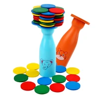 early childhood education wooden childrens bottle round piece balance folding building block game kindergarten educate toys
