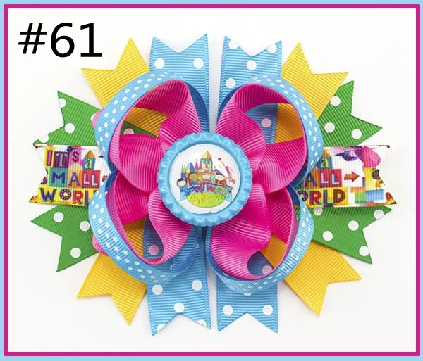 free shipping B group 50pcs 5.5'' inspired hair bows popular cartoon bow with lined clips boutique girl bows-B | Детская одежда
