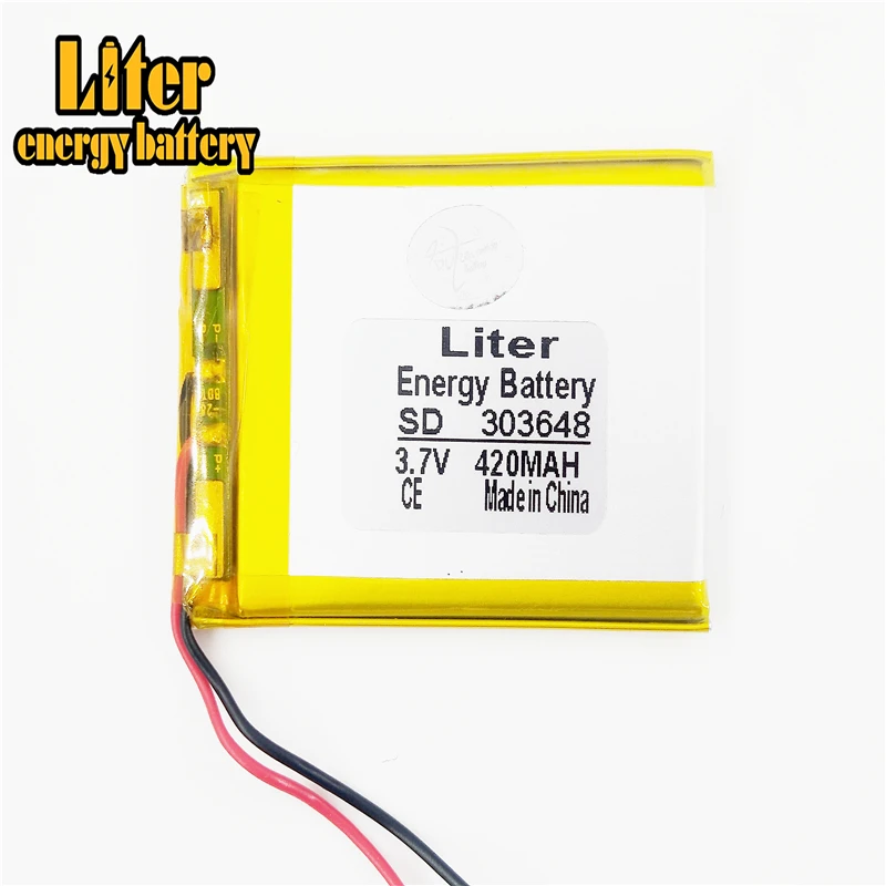 3 7 V 420mAH 303648 полимерный литий ионный/литий ионный аккумулятор для dvr GPS mp3 mp4