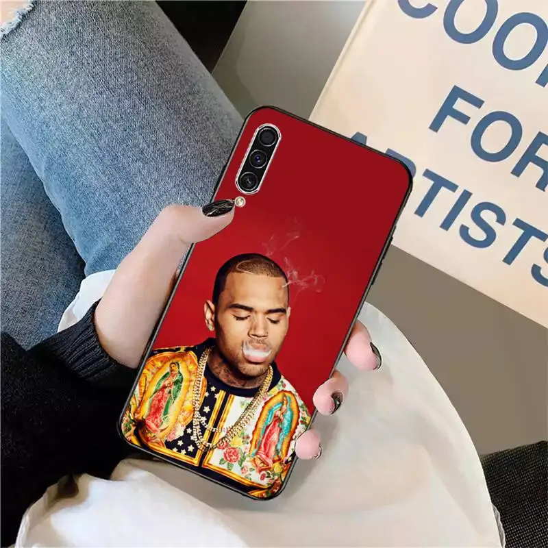 

Chris brown America singer actor Phone Case For Samsung galaxy S 9 10 20 A 10 21 30 31 40 50 51 71 s note 20 j 4 2018 plus