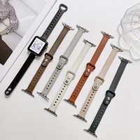 new strap for apple watch 38mm 40mm 42mm 44mm band women girl fashion slim leather bracelet for iwatch series 6 se 5 4 3 2 bands
