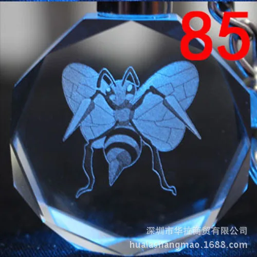 85 Pocket Monster Хрустальный брелок пепел Кетчум Пикачу мультфильм светодиодная вспышка brelok do kluczy ювелирные изделия брелок мода Llavero игрушки - Цвет: 85