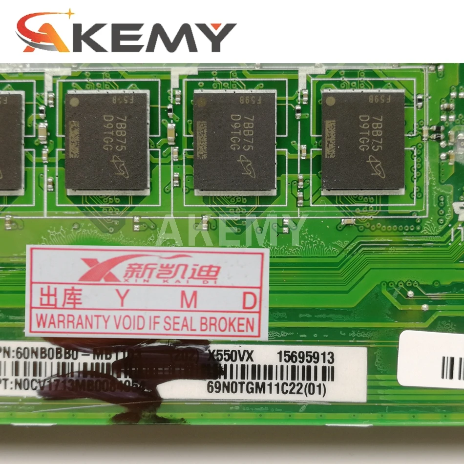 

X550VX motherboard for ASUS X550VX FZ50VX FH5900V I7-6700HQ GTX950 8GB RAM laptop motherboard tested 100% work original