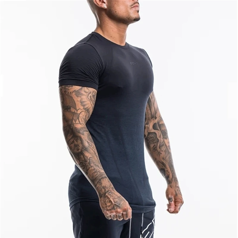 2020 мужская летняя футболка с коротким рукавом для тренажерных залов фитнеса