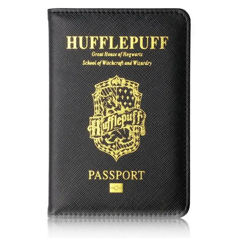 TourSuit Rfid блокирующая Кожаная Обложка для паспорта Хогвартс Гриффиндор Рейвенкло с чехол для карт - Цвет: Hufflepuff