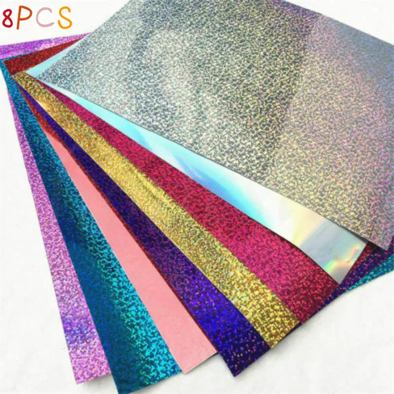 

8X A4 Sheet PVC Sparkle Glitter Iron-on Heat Press Transfer Vinyl Film T shirt