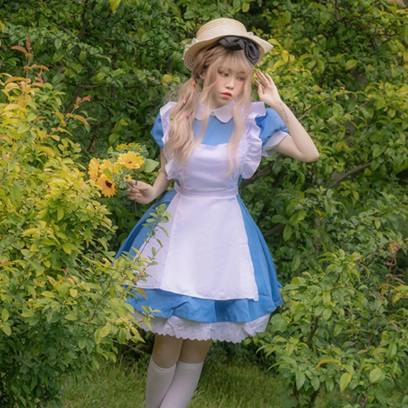 

Women Anime Maid Costume Set Cute Work Clothes Plus Size Blue Lace Cosplay Fashion Ladies Kawaii Japanese Costume Dress Suit