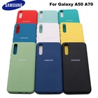 Чехол для Samsung A50 A70, чехол для galaxy a 50 2019 A505 A50S A30S A70S из жидкого силикона, шелковистая мягкая на ощупь защитная задняя крышка, Противоударная