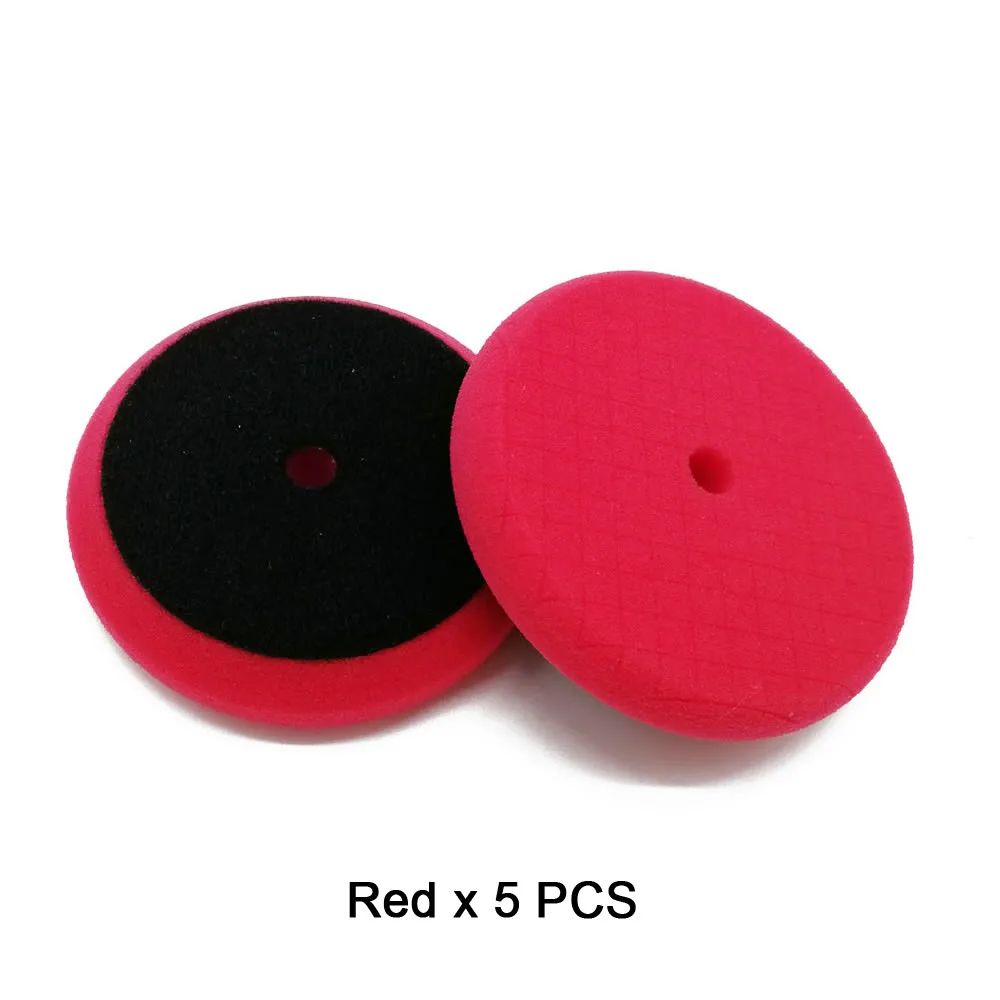 Red x 5PCS Полировальная губка, 3 дюйма, квадратная губка, пена для полировки автомобиля, Полировочная подушечка, набор губок для воска, Машинка Для Полировки Автомобиля - Цвет: Red x 5PCS