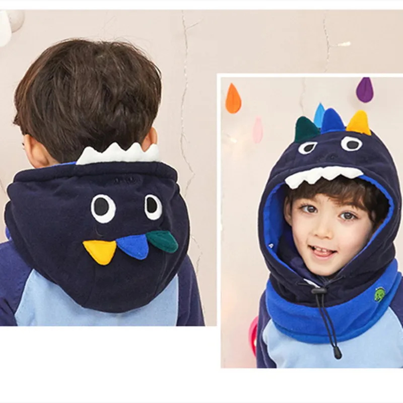 Детская шапка динозавр единороги детские шапки зимние коралловые бархатные с