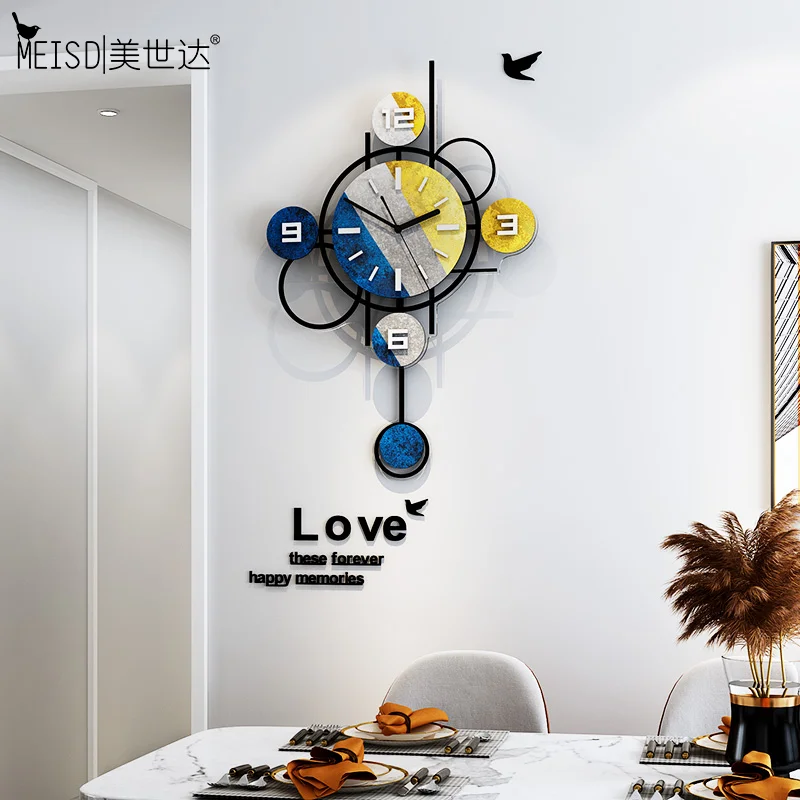 Нордические часы MEISD настенные с маятниковым декором современный дизайн