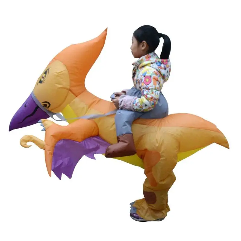 

Inflatable Child Riding Pterodactyl Costume Fancy Dress Cosplay Wildlife Dress Up Party Clothing Kids Performance Prop