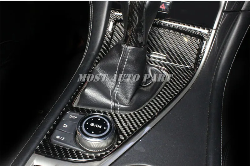 Углеродного волокна консоль Шестерни коробка рамка Крышка Накладка для Infiniti Q60