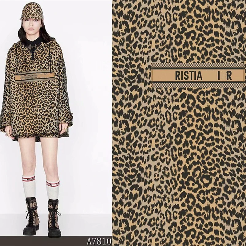 

100% Polyester Leopard Print Twill Fabric Brand Thin Chiffon Soft Clothing Shirt Stretch Satin Fabric Cloth for Dress by Meter