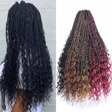 Xtrend Synthetic Boho Crochet Braid Bohemian Box Braids Crotchet Hair Extensions Ombre Braiding Braided Messy Goddess