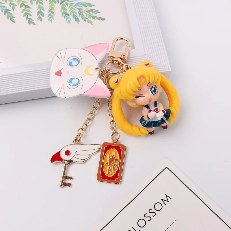 

2020 New Sweethearts Cute Girl Fighter Key Ring Chibi Maruko And Cat Keychain Hot Fashion Girl Mood Buddy Key Chains Wholesale
