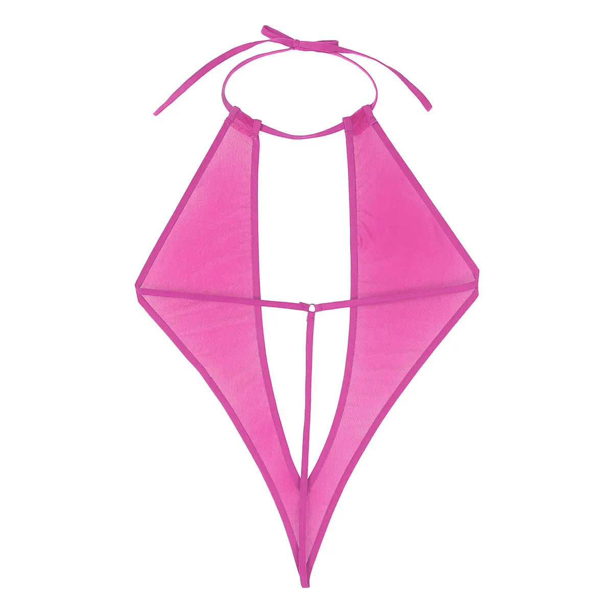 TiaoBug женский сексуальный купальник цельный прозрачный сетчатый Глубокий V