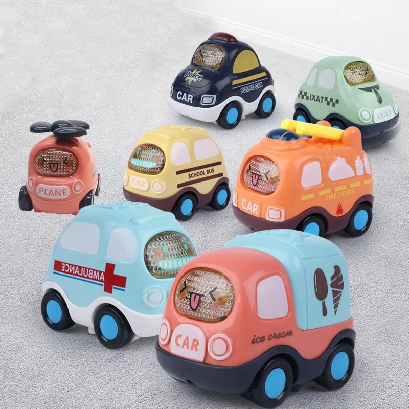 

Mini Engineering Vehicle Toy Inertial Pull Back Car Model Police Ambulance Taxi School Bus Dessert Cart Airplane Children Gifts
