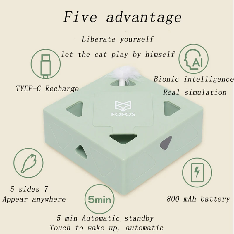 

Magic Box Cat Toy Electric Smart Kitty automatic funny cat stick