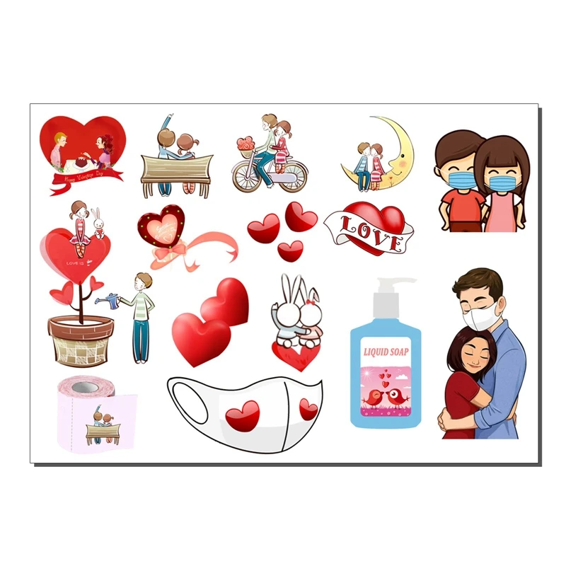 

2020 Love Red Heart Stickers Colorful Heart Decorative Stickers for Valentine's Day, Anniversaries, Wedding Toys Games