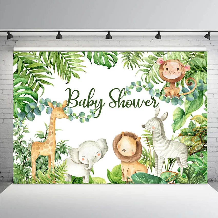 

Photo Backdrops Safari Birthday Party Jungle Forest Animals Baby Is Turning One Photography Backgrounds Photocall Photo Studio