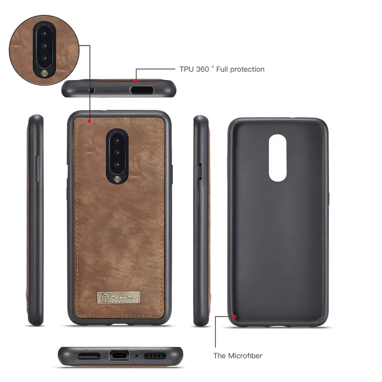1+ 7 Роскошный кожаный чехол для oneplus 7 Pro Флип Магнитный съемный кошелек чехол для телефона на молнии oneplus 7 pro карман для карты с подставкой сумки