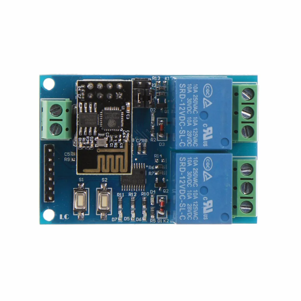 Релейный модуль Wi-Fi ESP8266 IOT приложение контроллер 2-х канальный для умного дома 12 V |