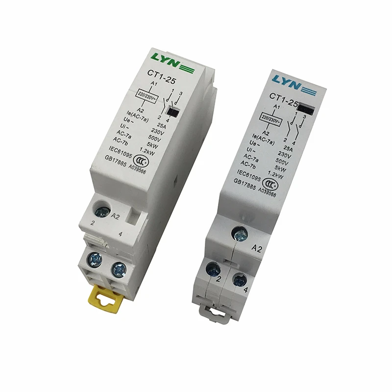 CT1 2P 16A 25A 220V/230V 50/60HZ Din Rail Ac контактор для дома 2NO отеля ресторана|Замыкатели| |