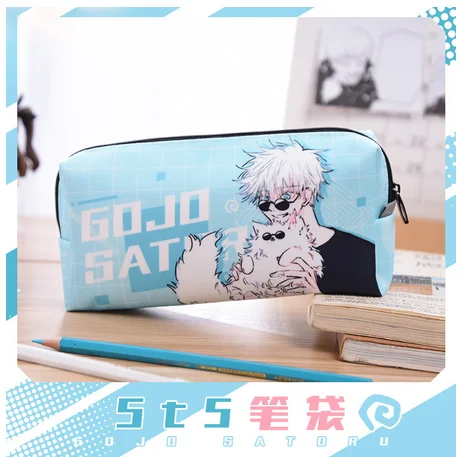 

Gojo Satoru сумка для ручек из аниме Jujutsu кайсен мультфильм канцелярский карандаш пенал Косплэй чехол школьные принадлежности сумка для хранени...