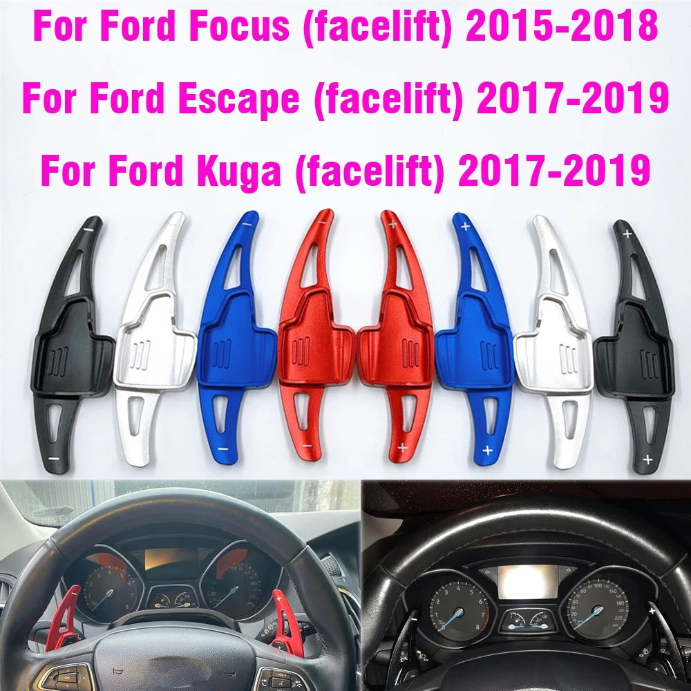 For Ford Focus Escape Kuga 2017 2018 2019 Aluminum Steering Wheel Shift Gear Lever Gearshift Paddle Extension Interior Accessory