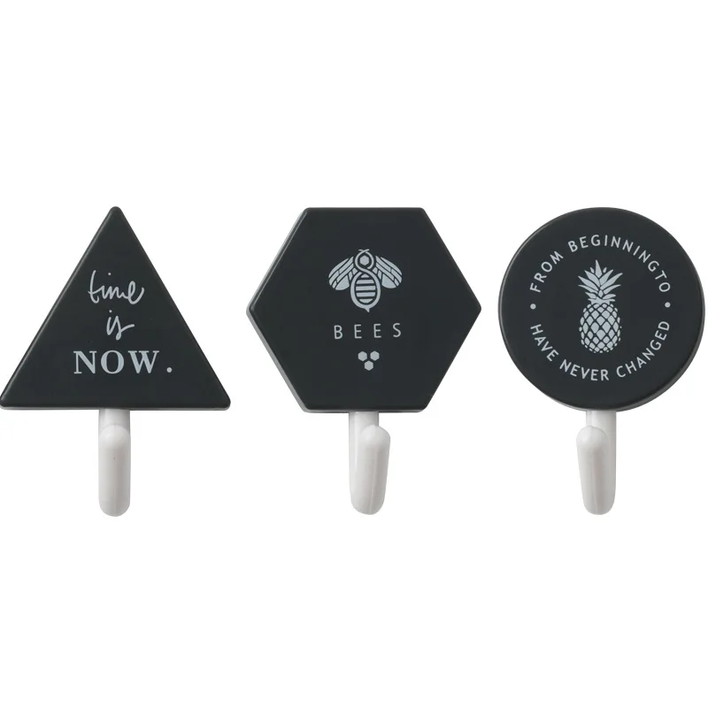 

3 Pcs/lot Adhesive Hooks Heavy Duty Wall Hangers Waterproof For Hanging Kitchen Bathroom Accessories