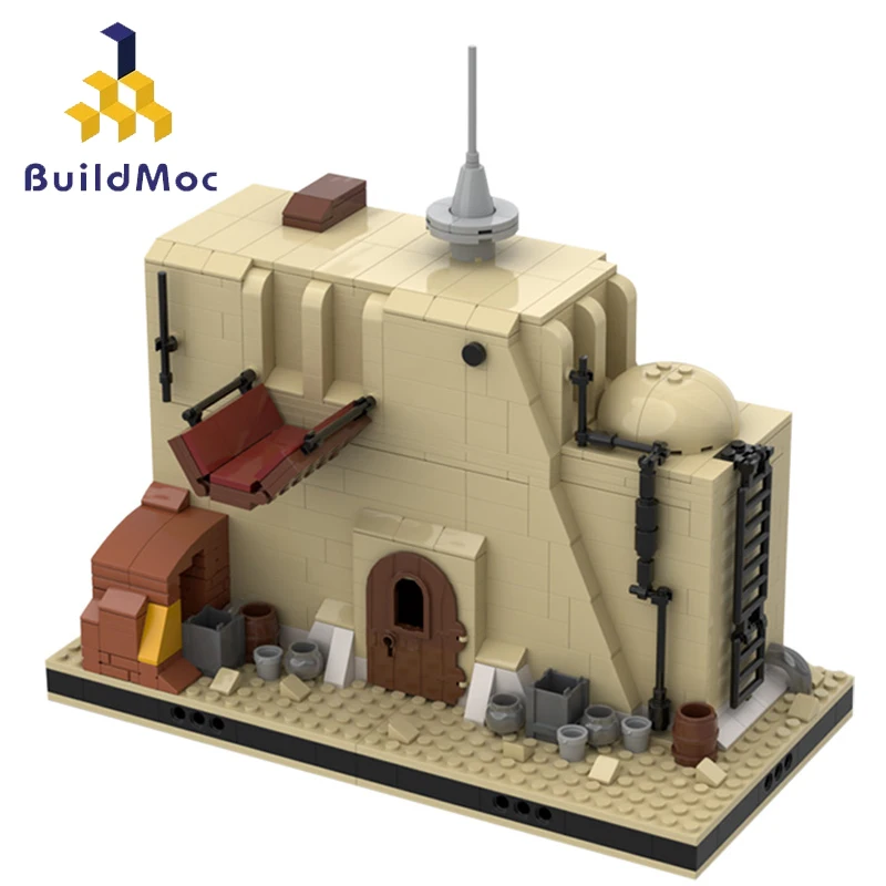 

BuildMoc Movie Desert Junk Store City Street View Shop House Modular Moc Buiding Blocks Bricks Education Toys For Children Gift