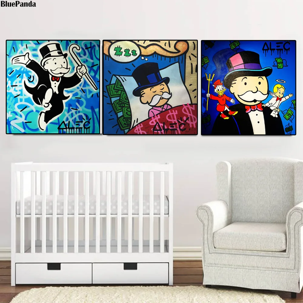 Alec монополи граффити уличное искусство холст живопись искусства HD Печать постер картина для офиса Декор комнаты