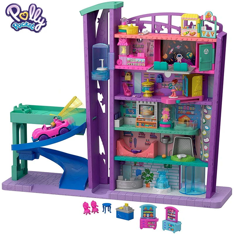 Mini Polly Shopping Mall Playground Treasure Box Accessories Sweet Family Toys For Girls Play House