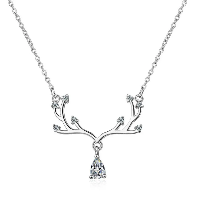 Новый лося женский короткий рогатый олень 925 пробы серебряные ювелирные изделия